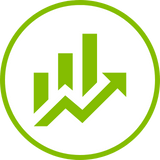 Growth icon in green circle
